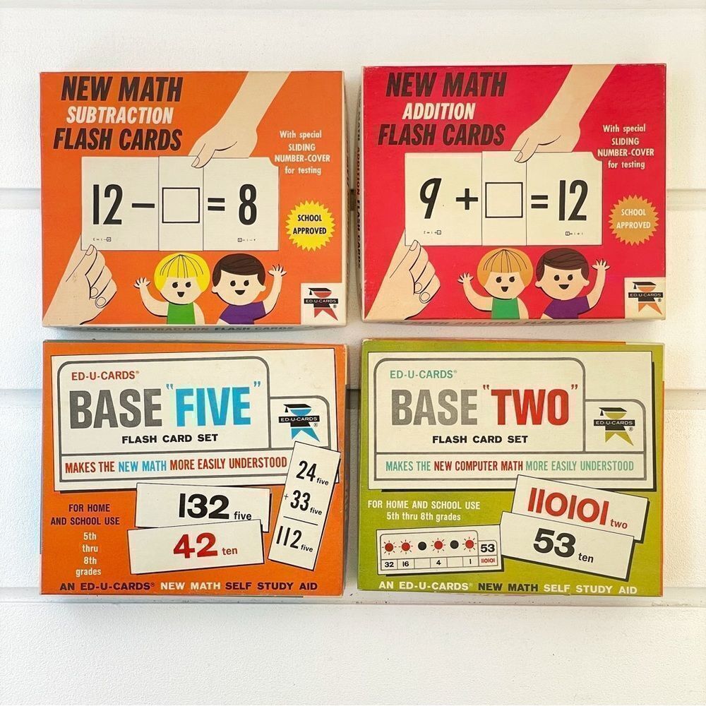 Vintage Math Ed-U-Cards Card Games Addition Subtraction Flash Cards Never Used